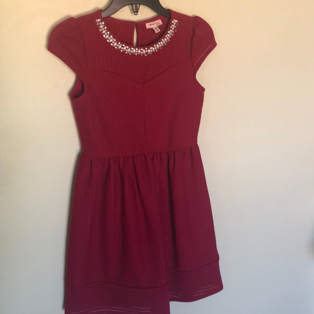 Girl’s Monteau Deep Red Formal Dress